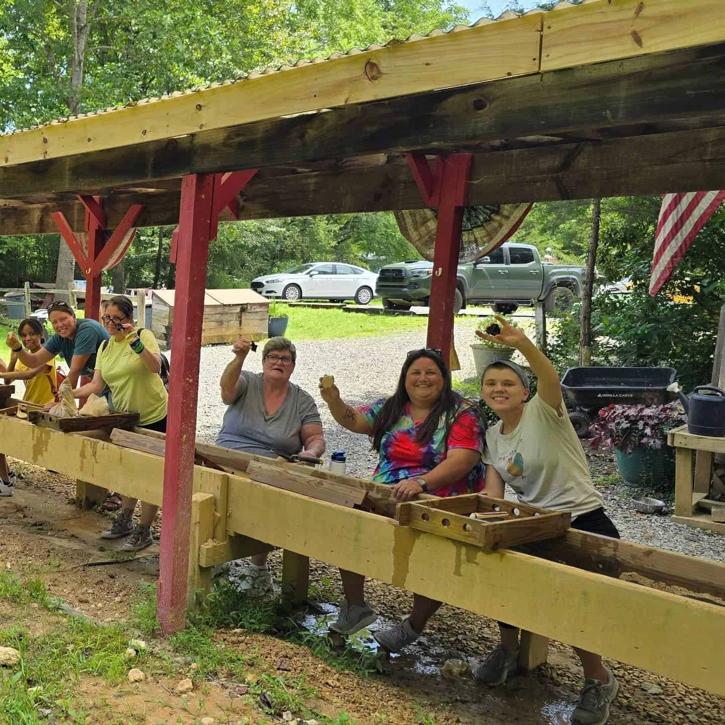 Gem mining sluice in Franklin NC